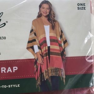 Wool rich cozy blanket wrap OSFA
